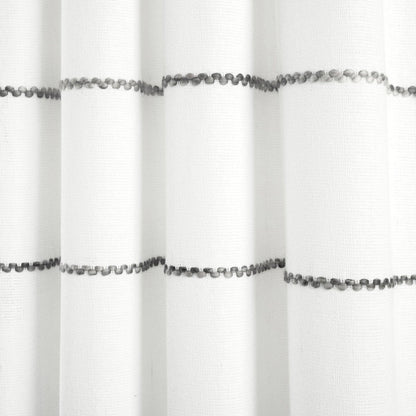 Farmhouse Boho Stripe Woven Tassel Yarn Dyed Recycled Cotton Blend Window Curtain Panel Sets