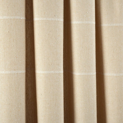 Farmhouse Boho Stripe Woven Tassel Yarn Dyed Recycled Cotton Blend Window Curtain Panel Sets