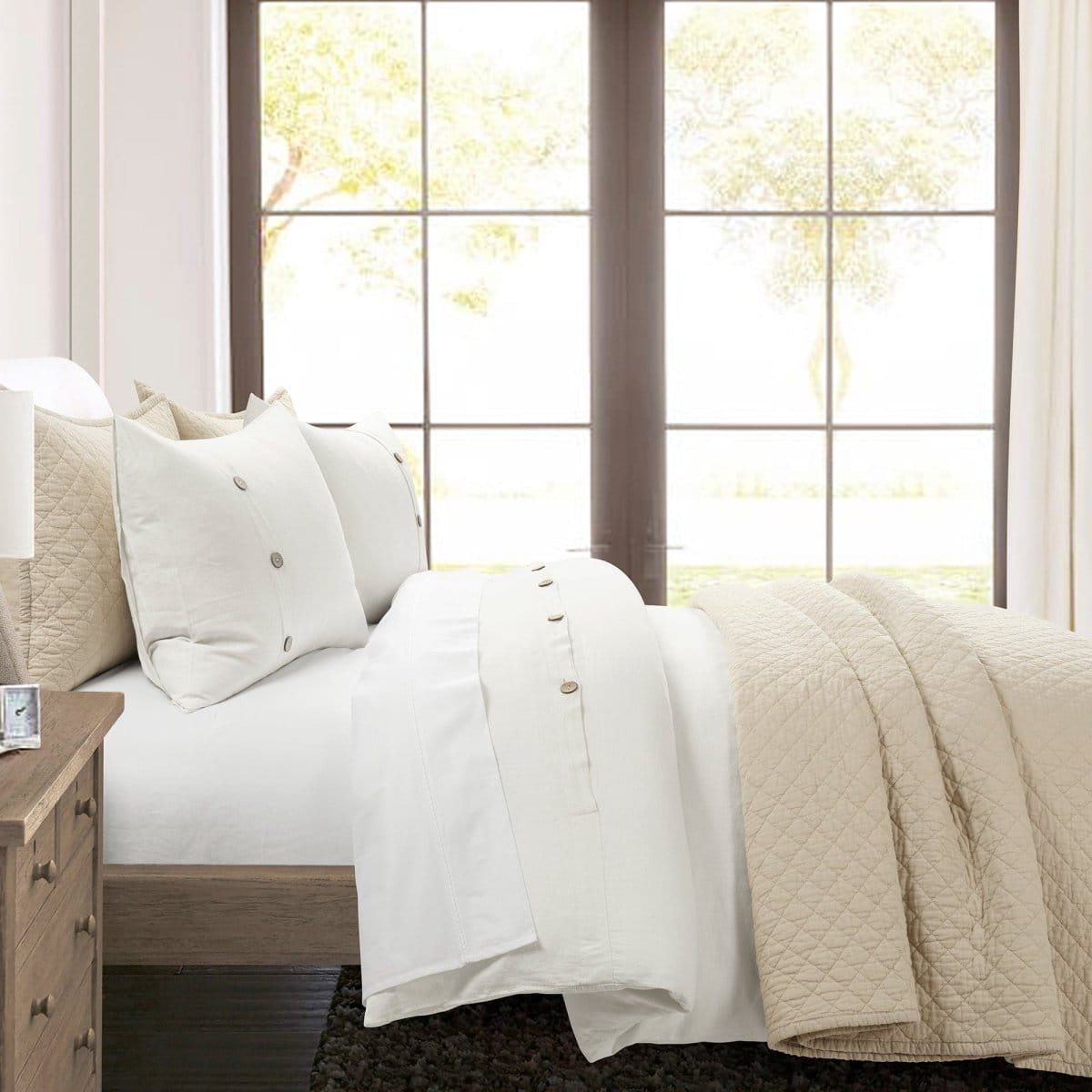 Belgian Flax Linen Rich Cotton Blend Duvet Cover 3 Piece Sets