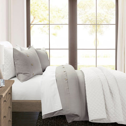 Belgian Flax Linen Rich Cotton Blend Duvet Cover 3 Piece Sets