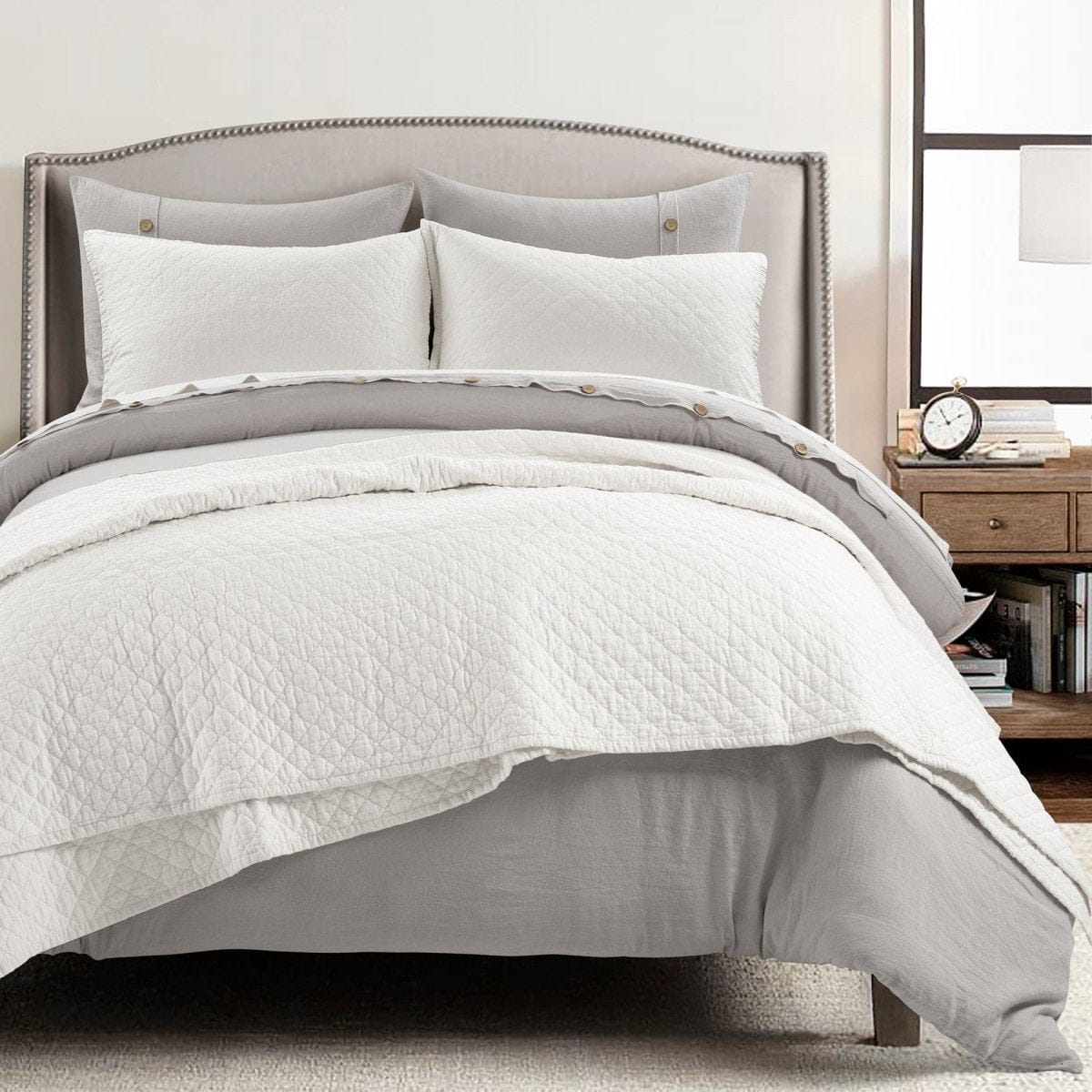 Belgian Flax Linen Rich Cotton Blend Quilt Sets - 4 Colors