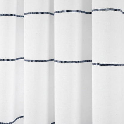 Farmhouse Boho Stripe Woven Tassel Yarn Dyed Recycled Cotton Blend Window Curtain Panel Sets