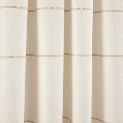 Farmhouse Boho Stripe Woven Tassel Yarn Dyed Recycled Cotton Blend Window Curtain Panel Sets