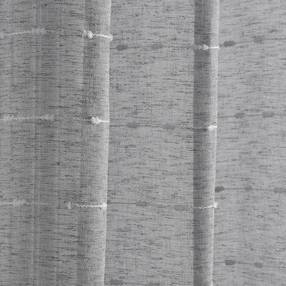 Farmhouse Textured Grommet Sheer Window Curtain Panel Set