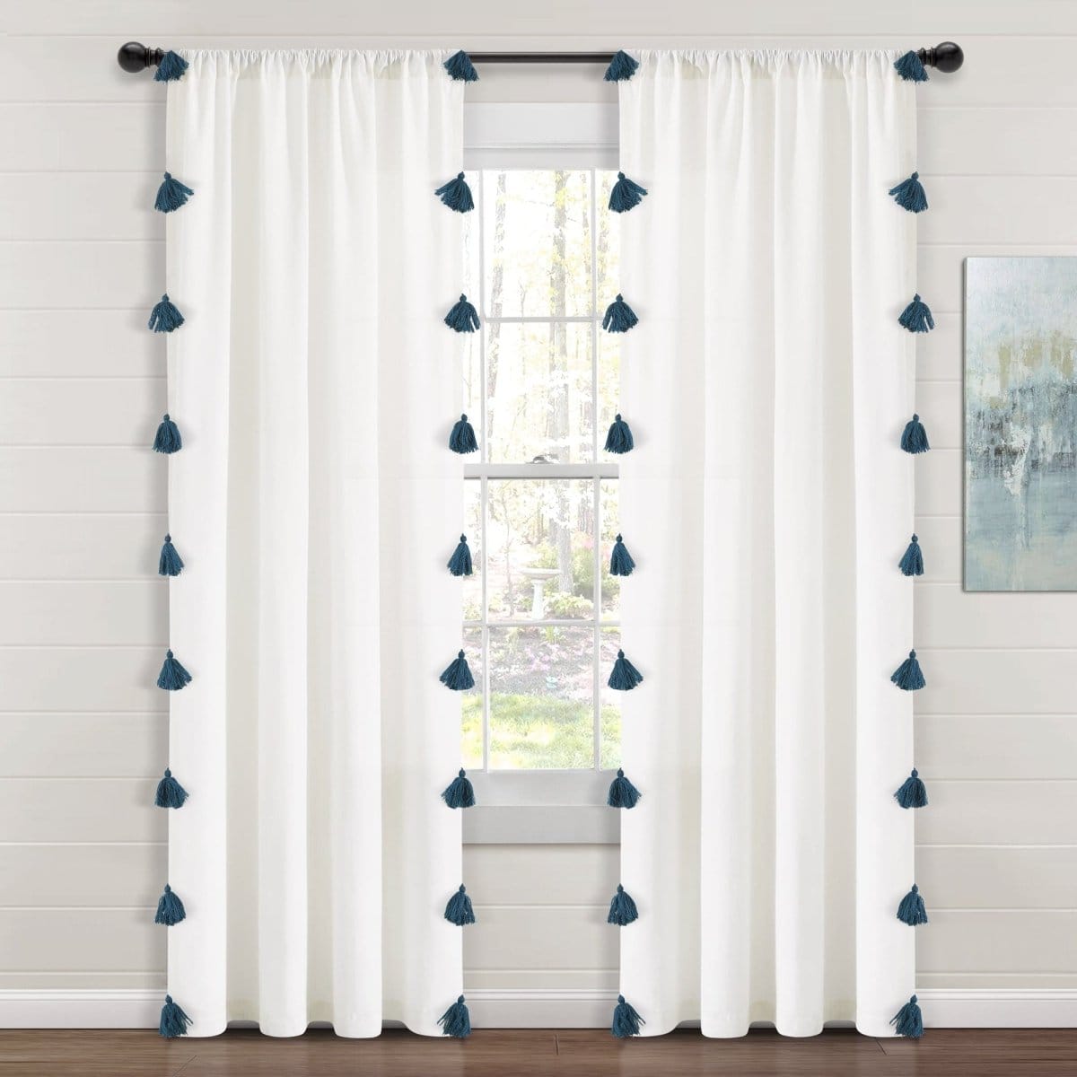 Boho Faux Linen Texture Tassel Window Curtain Panel – Habitat Renewal