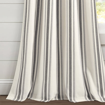 Farmhouse Stripe Yarn Dyed Curtain Panel Sets in Multiple Colors and Sizes