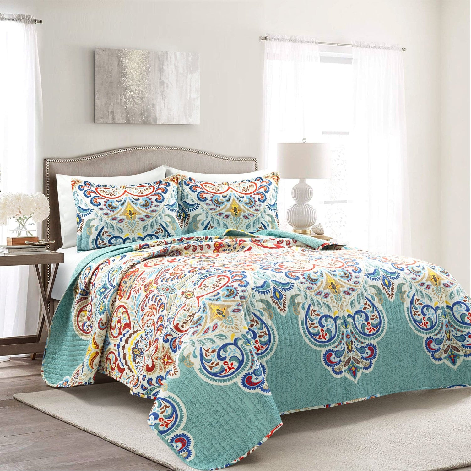 Boho Chic Reversible Quilt Sets - 2 Colors