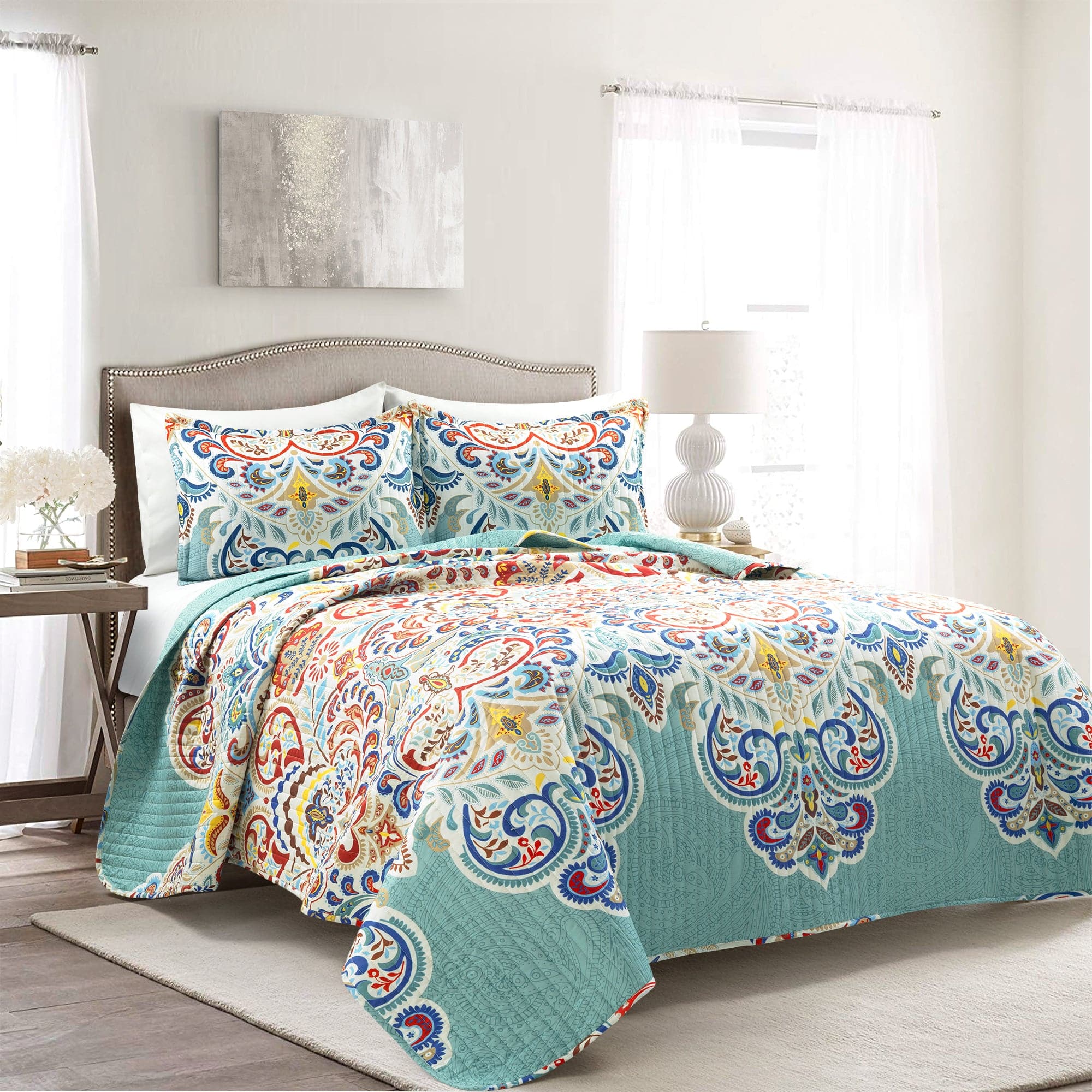Boho Chic Reversible Quilt Sets - 2 Colors