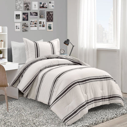 Farmhouse Stripe Reversible Comforter Set