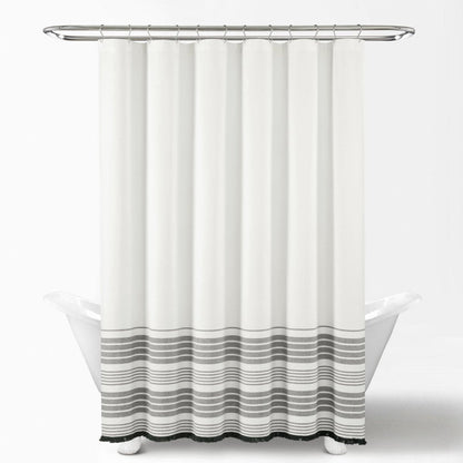 Nantucket Yarn Dyed Tassel Fringe Shower Curtain