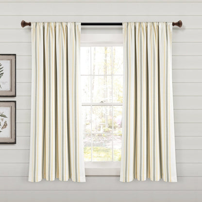 Farmhouse Stripe Yarn Dyed Curtain Panel Sets in Multiple Colors and Sizes