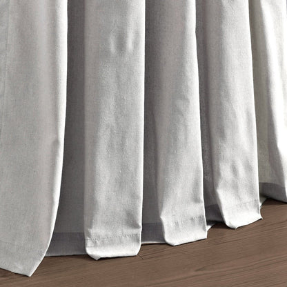 Boho Pom Pom Tassel Faux Linen Window Curtain Panels
