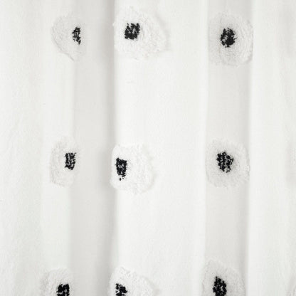 Boho Tufted Recycled Cotton Blend Shower Curtain