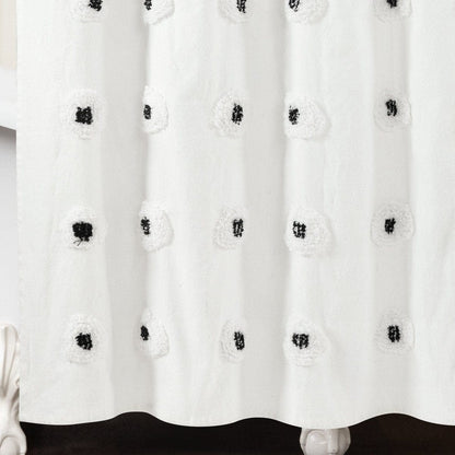 Boho Tufted Recycled Cotton Blend Shower Curtain