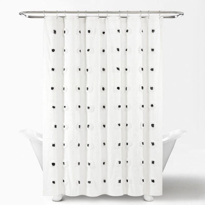 Boho Tufted Recycled Cotton Blend Shower Curtain
