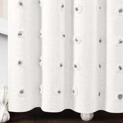 Boho Tufted Recycled Cotton Blend Shower Curtain