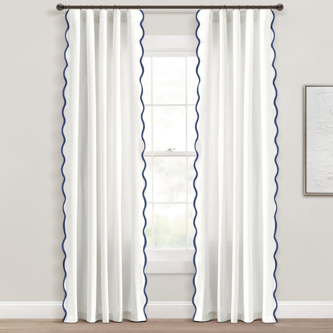 Coastal Chic Scalloped Edge Window Curtain Panel Set