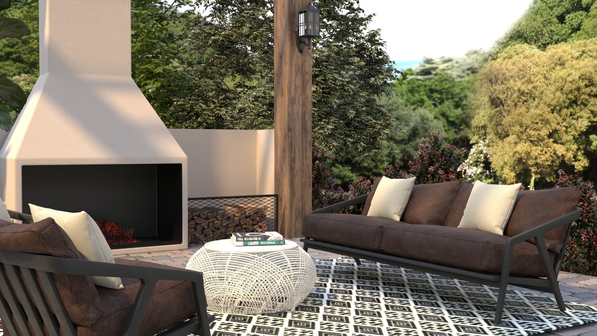 Scotch Black &amp; White Reversible  Outdoor Mat