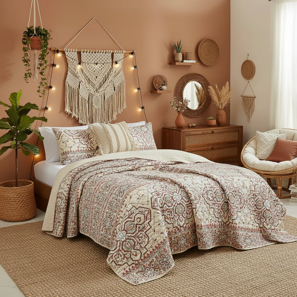 MALIA 3 Pc Quilted Bed Set