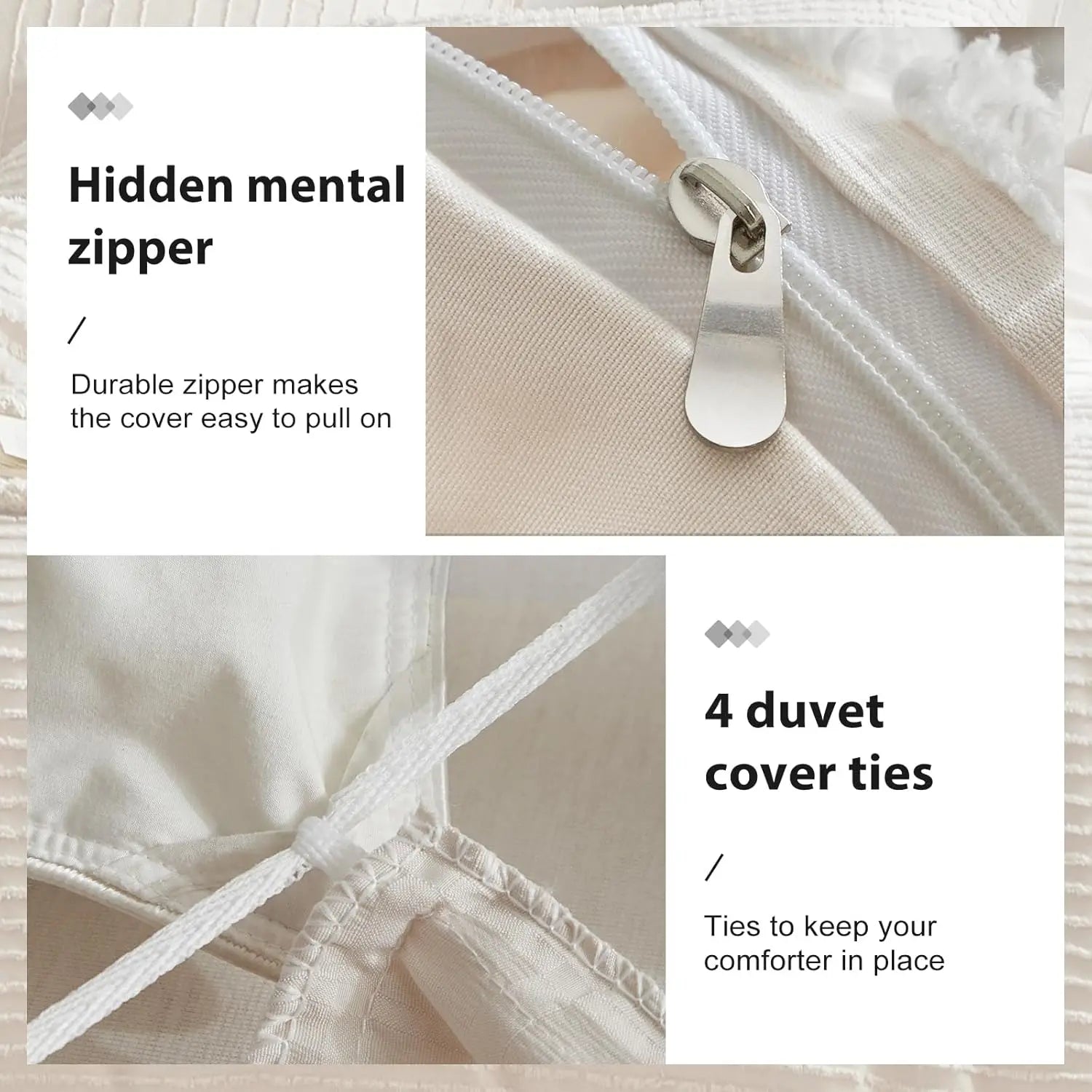 Boho-Style Fringe Duvet Set - Queen