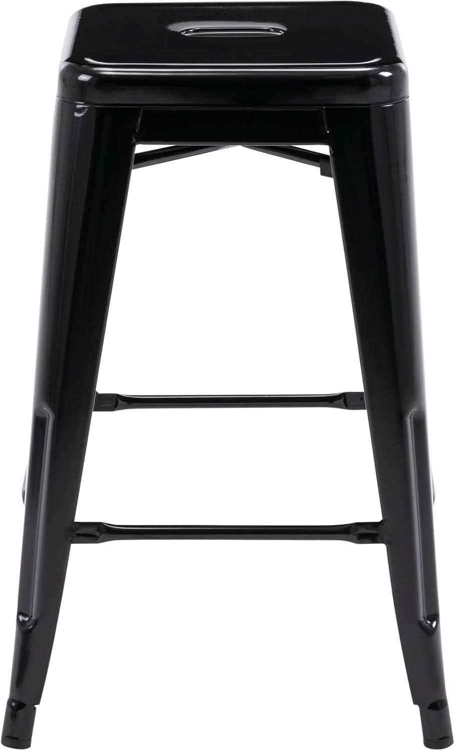24" Black Metal Bar Stools - Set of 2