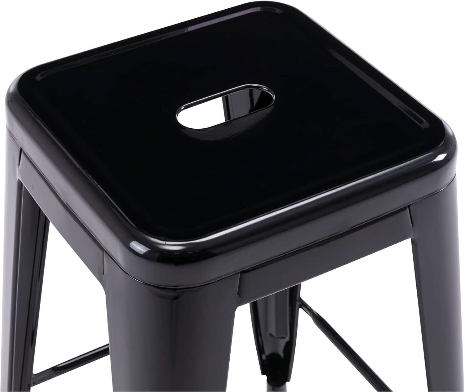 24" Black Metal Bar Stools - Set of 2