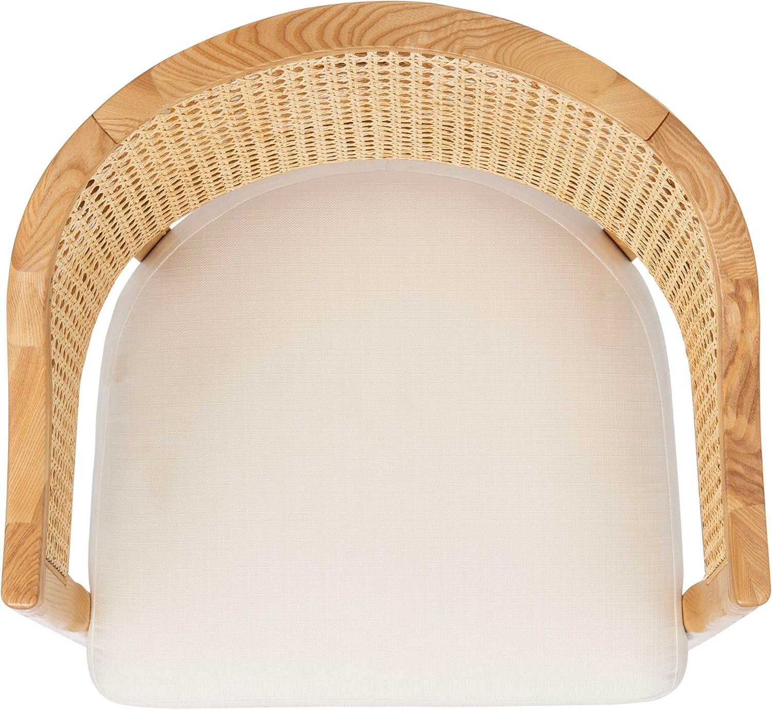 Natural Rattan Accent Chair with Brass Caps