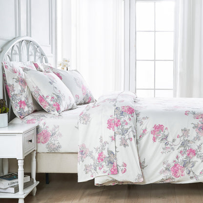 Jardin De Rose Printed Cotton Percale Duvet Sets