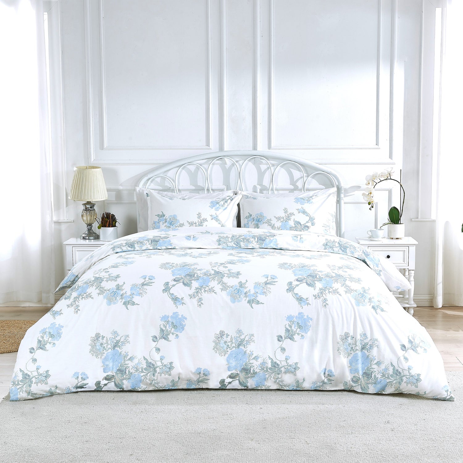 Jardin De Rose Printed Cotton Percale Duvet Sets