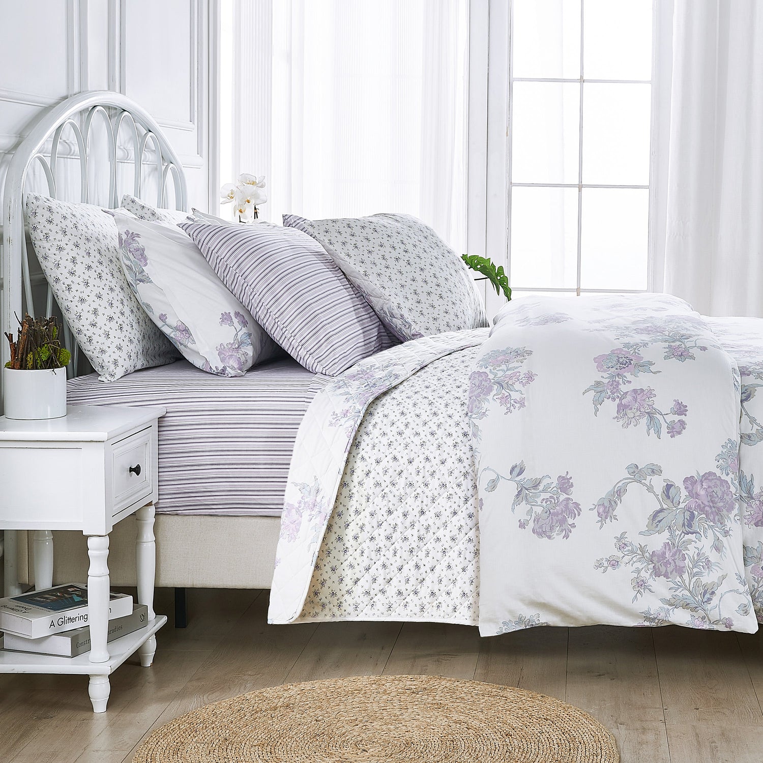Jardin De Rose Printed Cotton Percale Duvet Sets