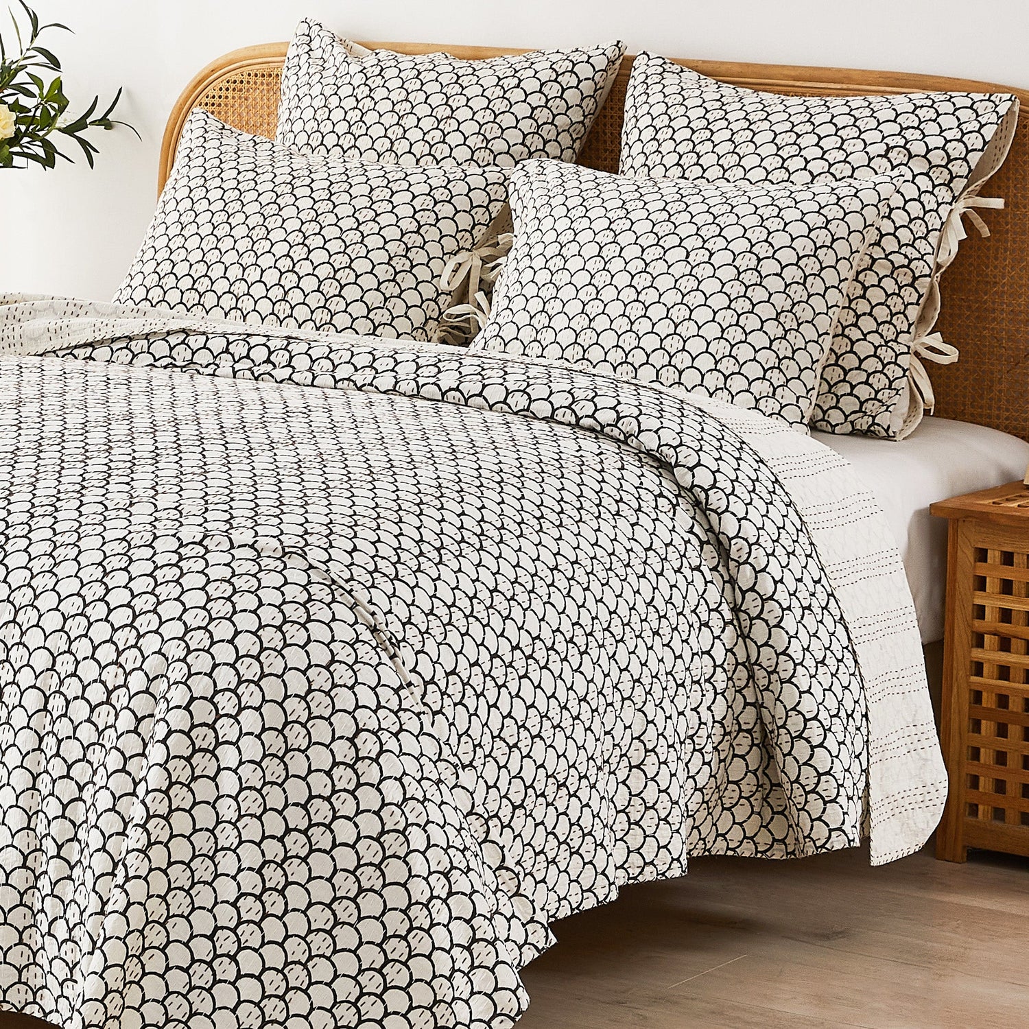 Hand Stitched Block Print Kantha Coverlets