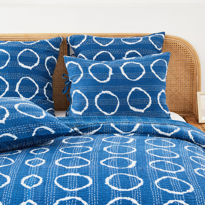 Hand Stitched Block Print Kantha Coverlets