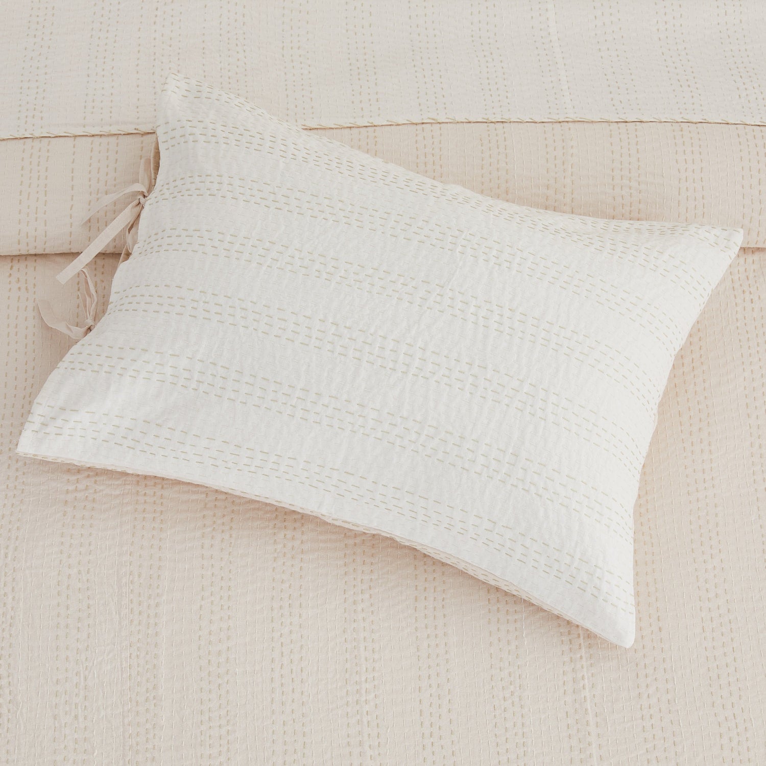 Hand Stitched Reversible Kantha Pillow Sham Pairs