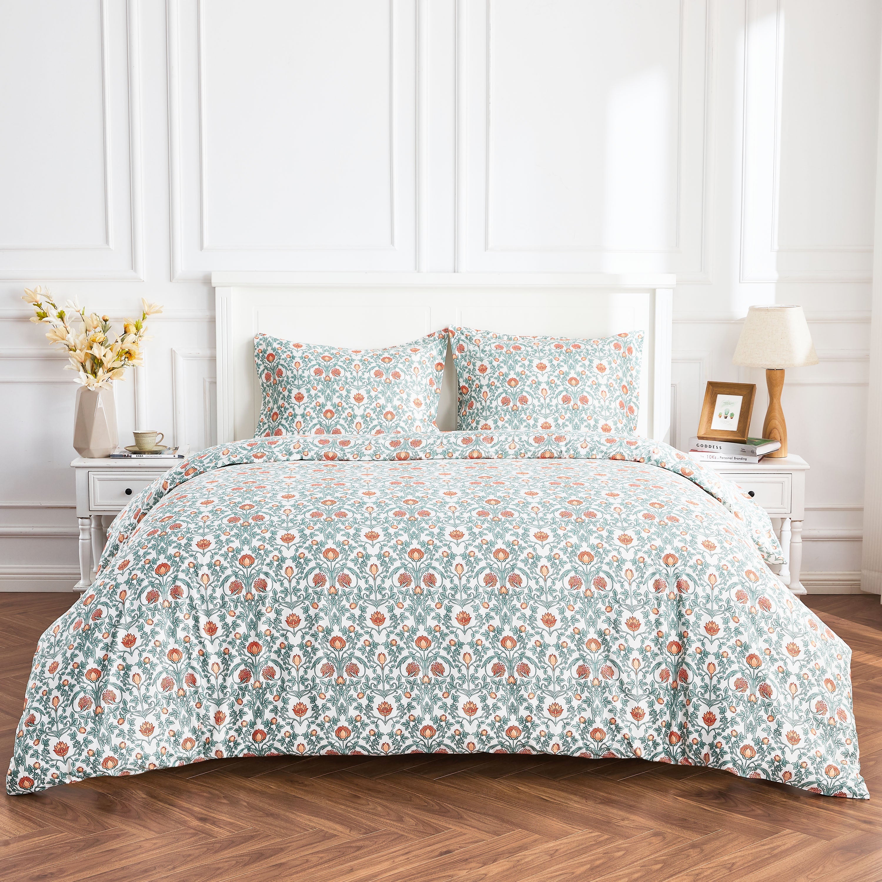 Arts &amp; Crafts Floral Printed Duvet Set