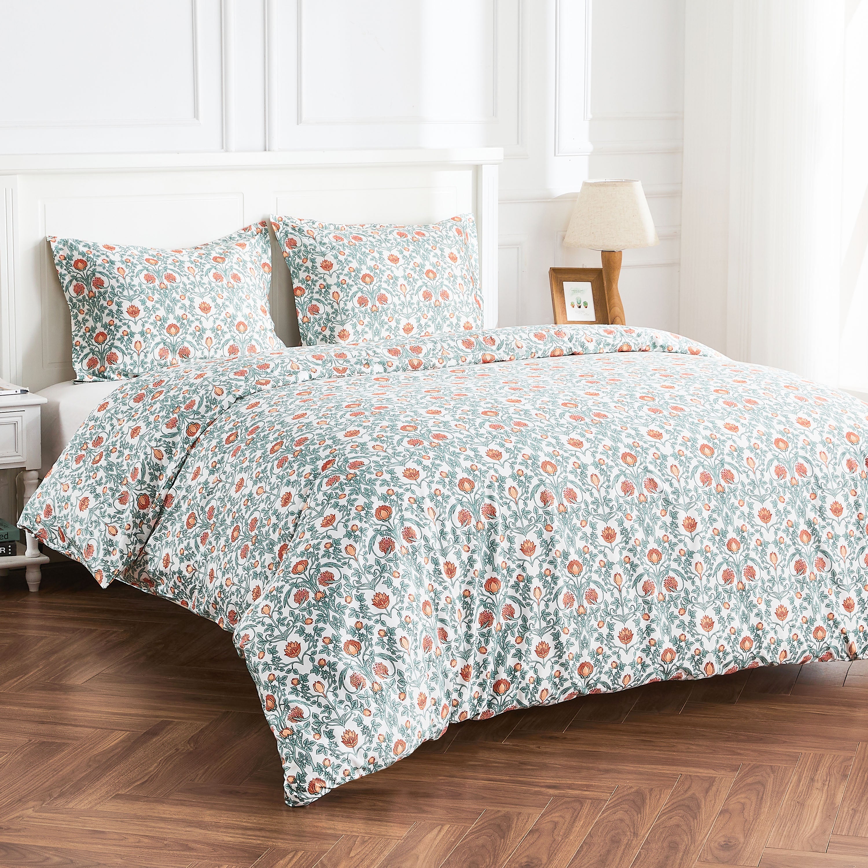 Arts &amp; Crafts Floral Printed Duvet Set