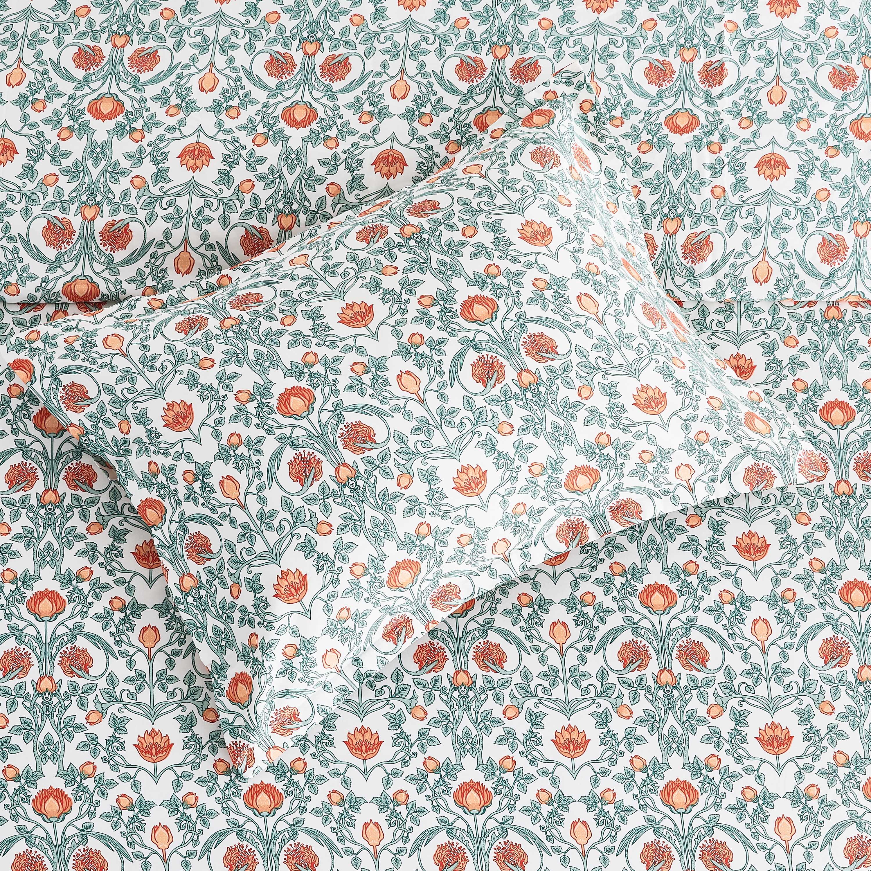 Arts &amp; Crafts Floral Printed Duvet Set