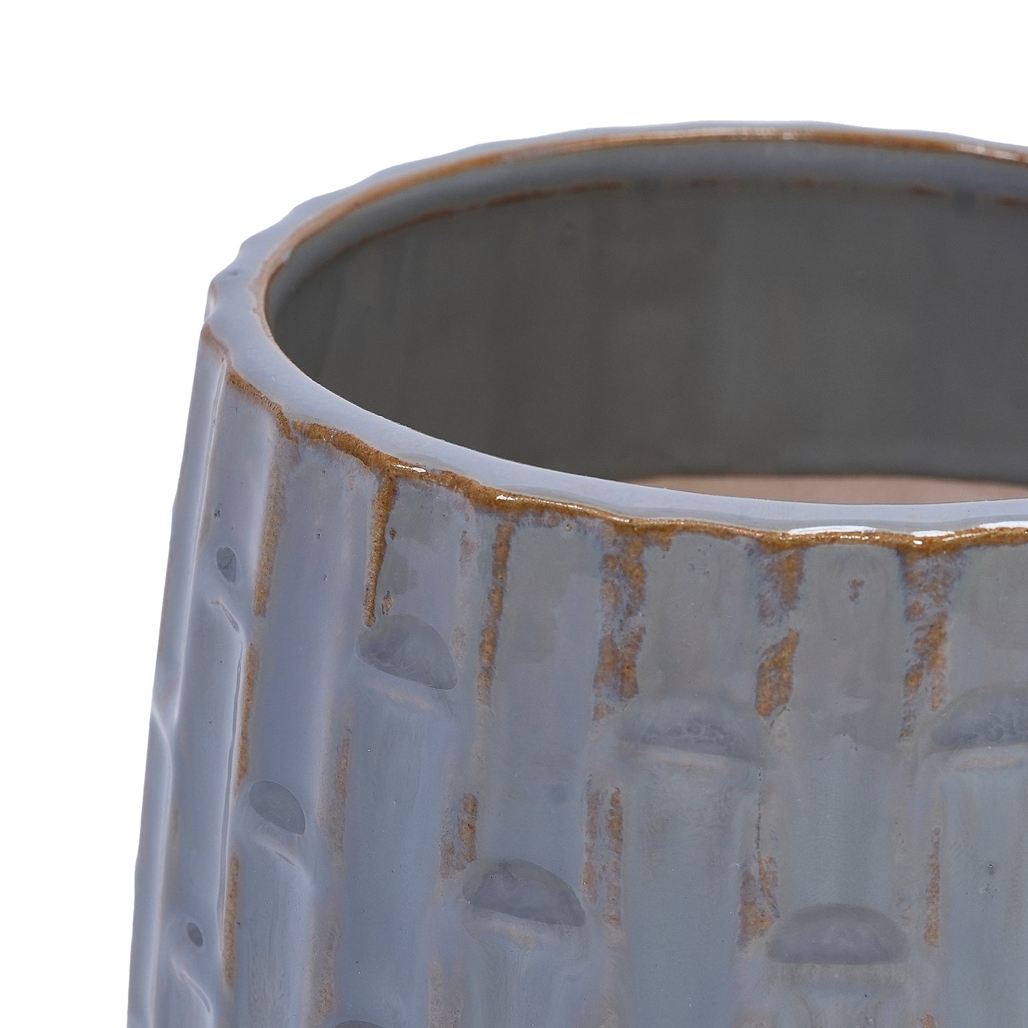 Set of 2 Ceramic Flowerpots - Gray