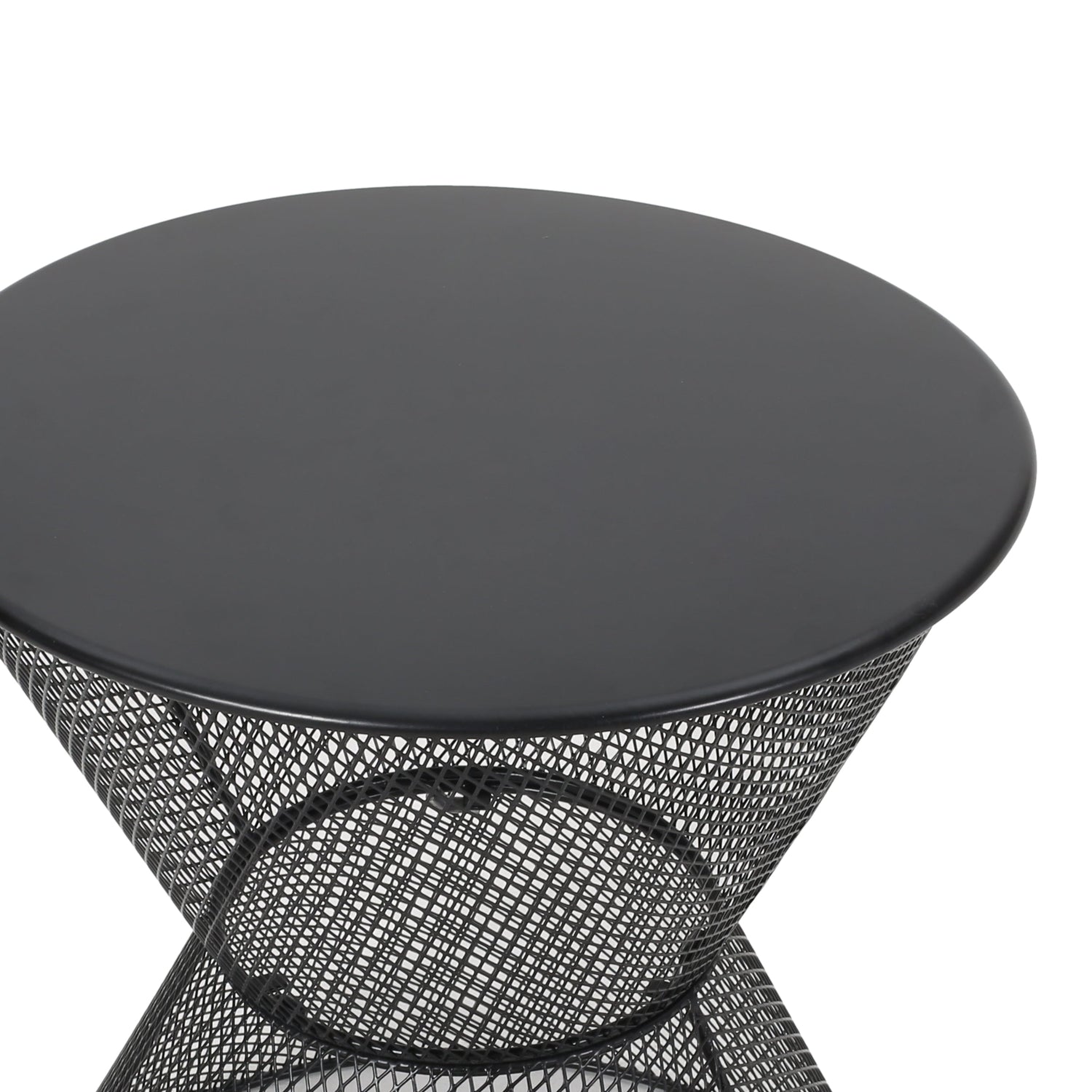 NEVADA Indoor/Outdoor Side Table in Matte Black Mesh Finish