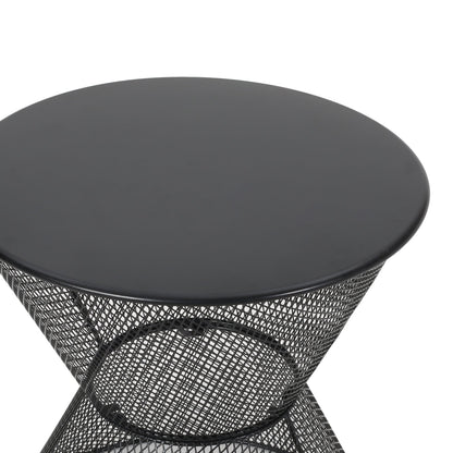 NEVADA Indoor/Outdoor Side Table in Matte Black Mesh Finish