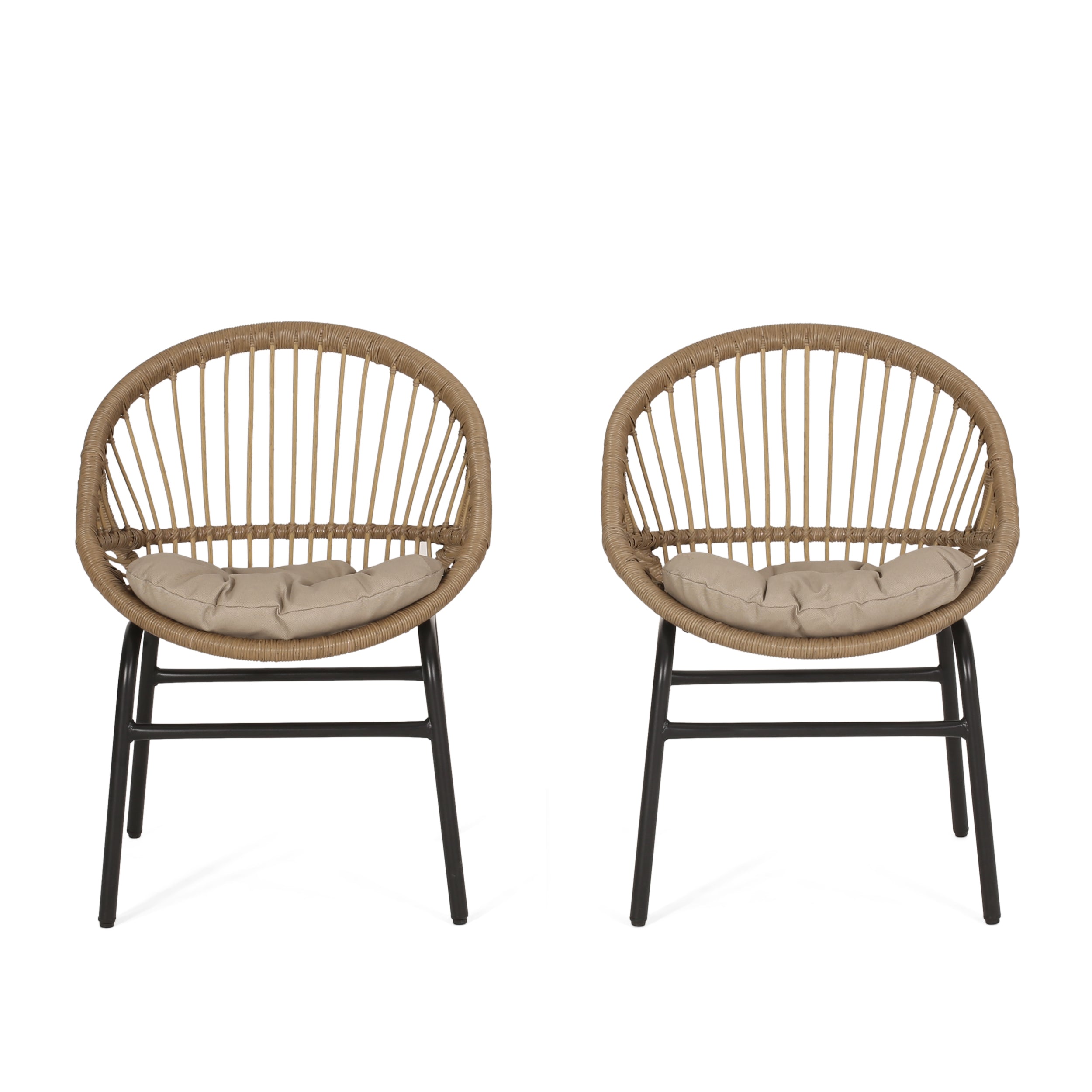 Outdoor Accent Chair with Curved Back - Set of 2