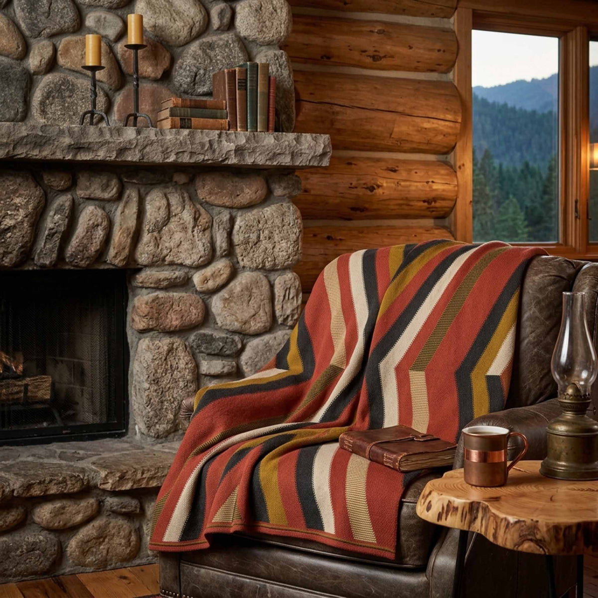 Crosswinds - Cotton Sustainable Knit Geometric Throw Blanket