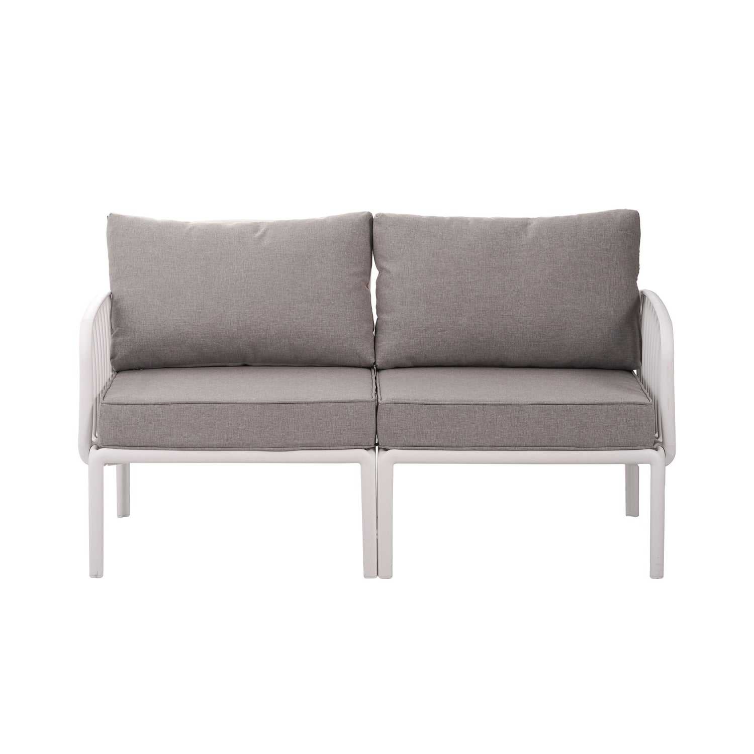 3 Piece Patio Conversation Set - White &amp; Gray