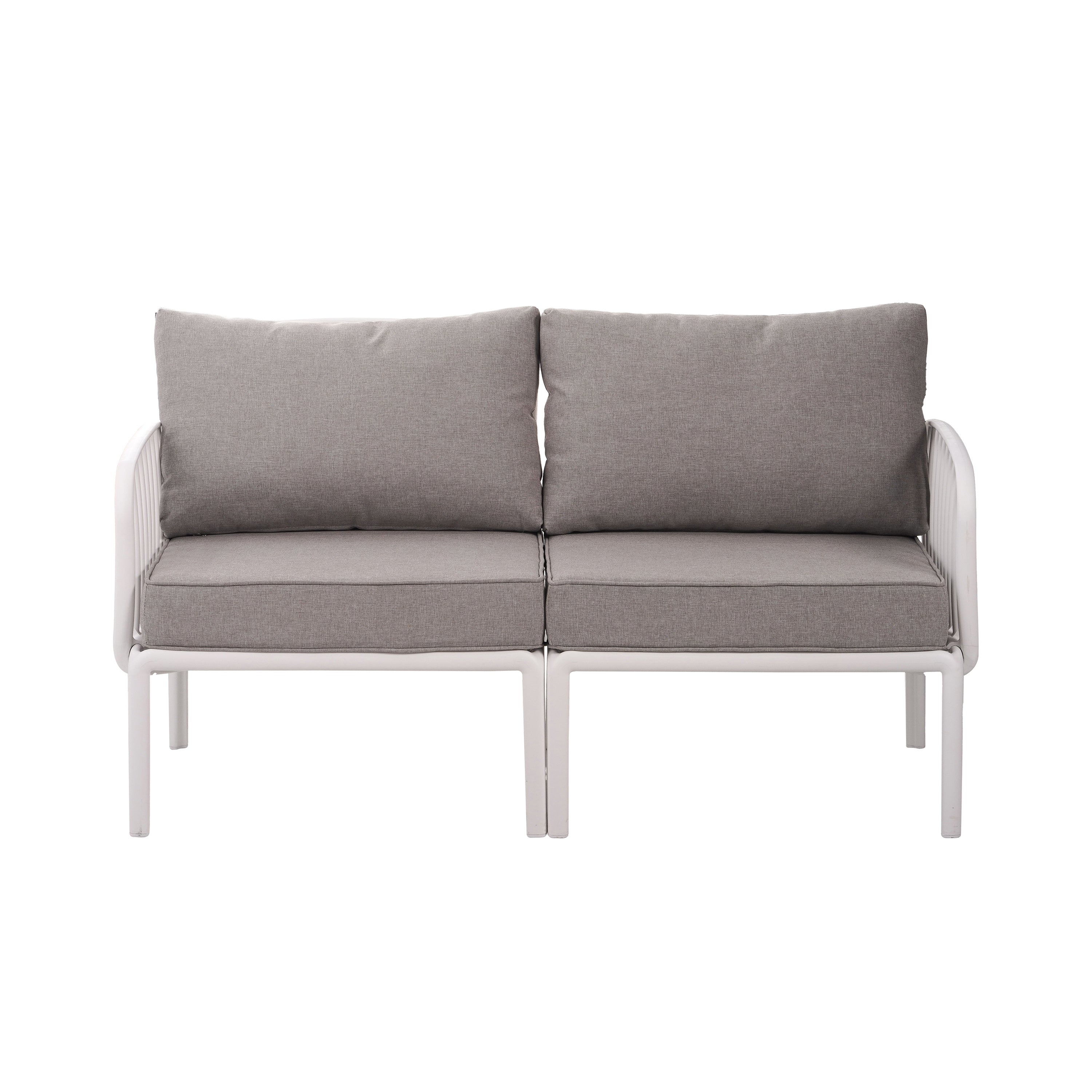 3 Piece Patio Conversation Set - White &amp; Gray