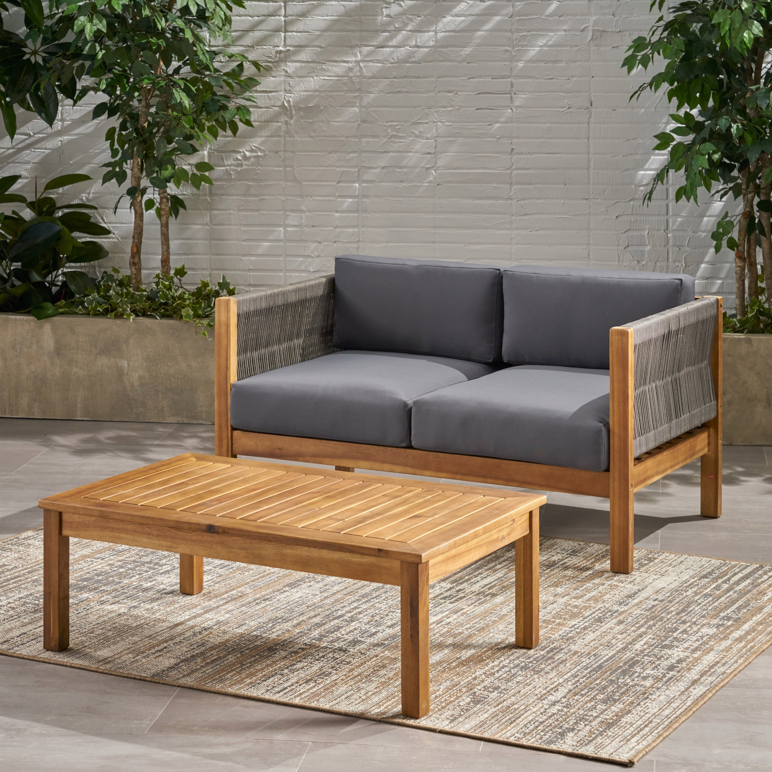 LAUREL Outdoor 4 Piece Chat Set in Gray