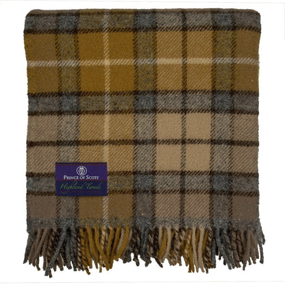 Highland Tweeds Pure New Wool  Fluffy Throw - Natural Buchanan