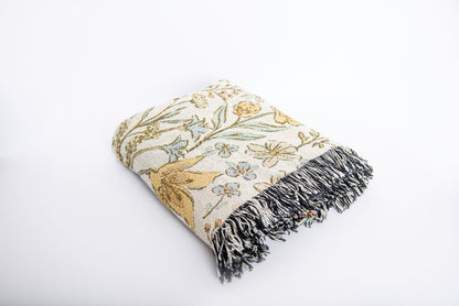 Lilly Floral Jacquard Woven Throw