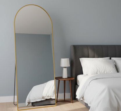 Full Length Free Standing Arched Mirror - Black or Gold