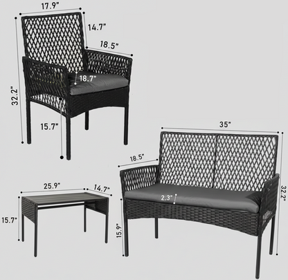4 Pc Outdoor Patio Furniture Sets