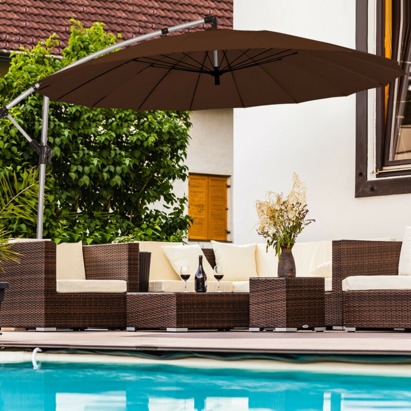 10 Ft Patio Offset Umbrella - Brown