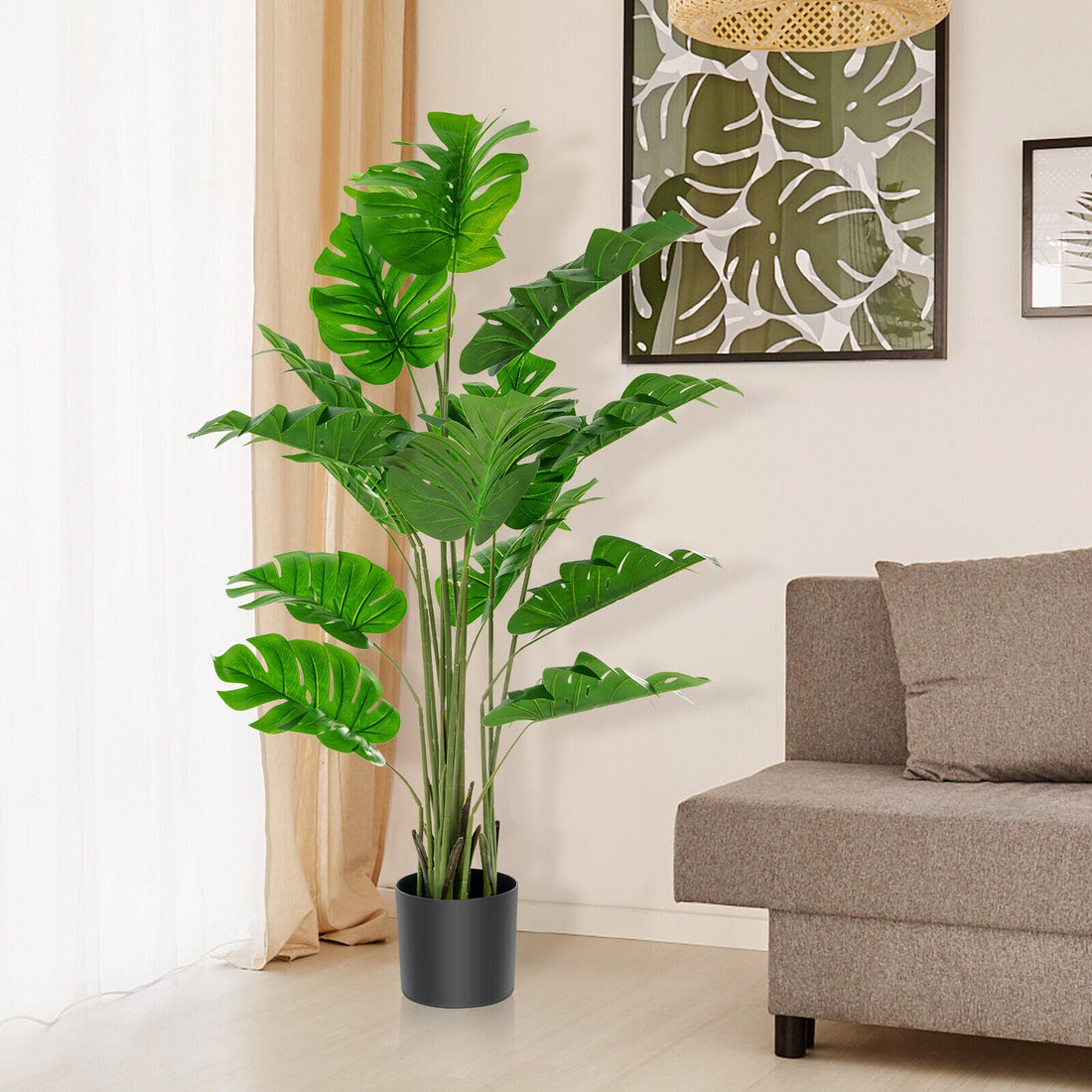 5 Ft Faux Monstera Deliciosa Plant - Indoor/Outdoor